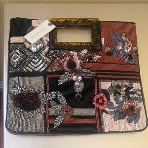 Artisan Multicolor Beaded Floral Clutch